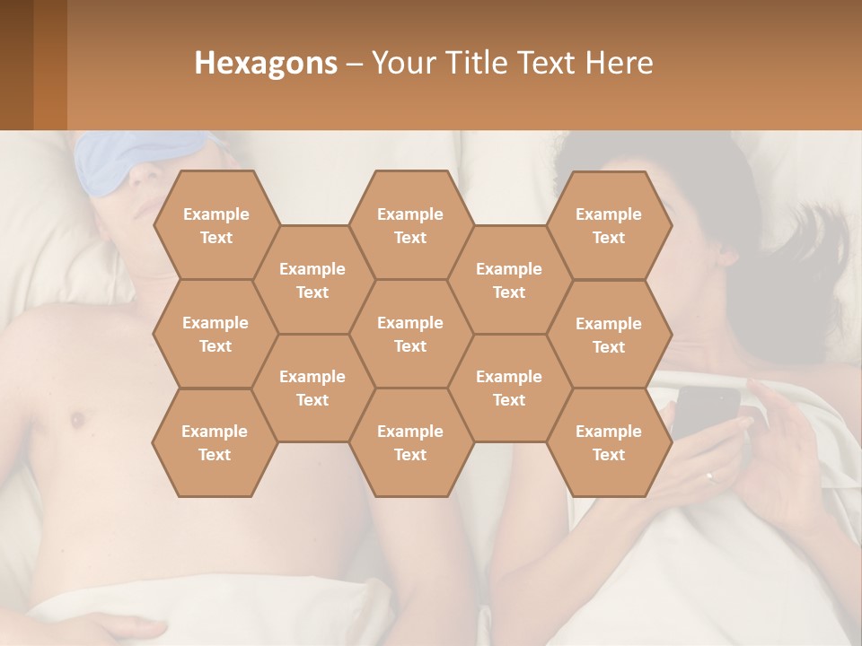 A Man And A Woman Laying In Bed With A Blindfold On Their Eyes PowerPoint Template