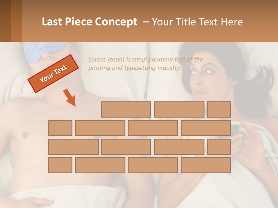 A Man And A Woman Laying In Bed With A Blindfold On Their Eyes PowerPoint Template