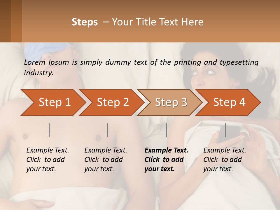 A Man And A Woman Laying In Bed With A Blindfold On Their Eyes PowerPoint Template