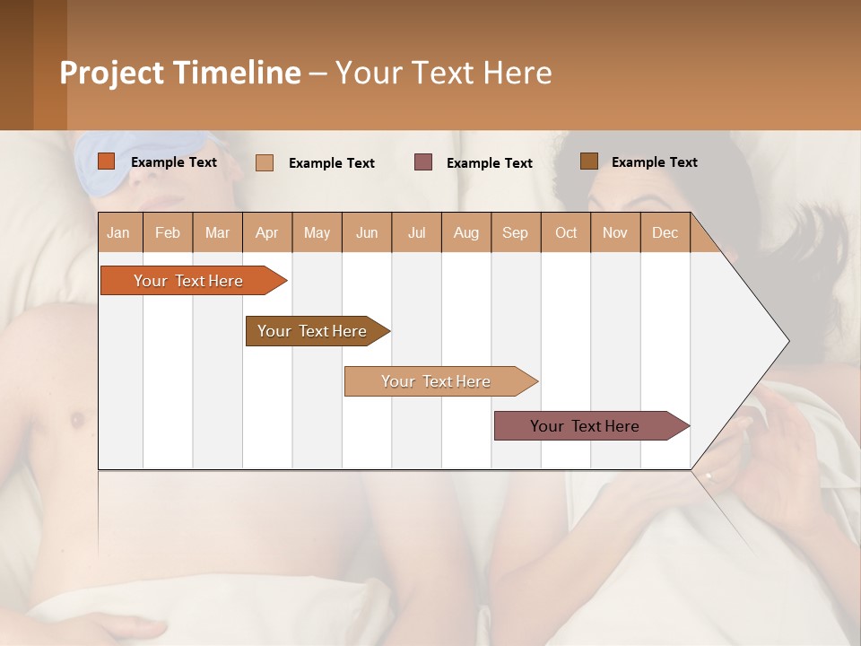 A Man And A Woman Laying In Bed With A Blindfold On Their Eyes PowerPoint Template