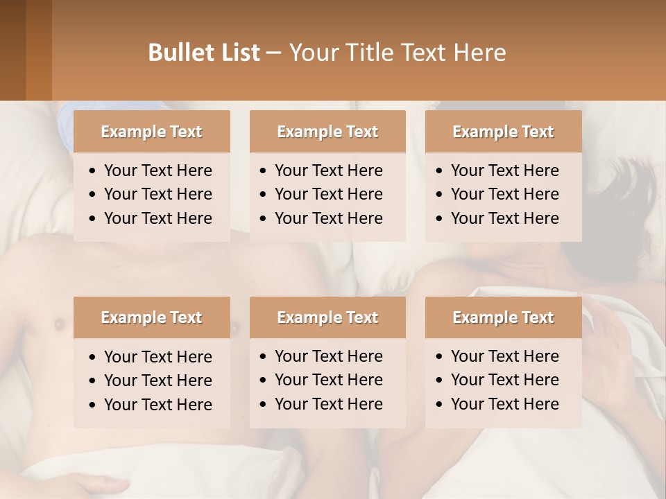 A Man And A Woman Laying In Bed With A Blindfold On Their Eyes PowerPoint Template