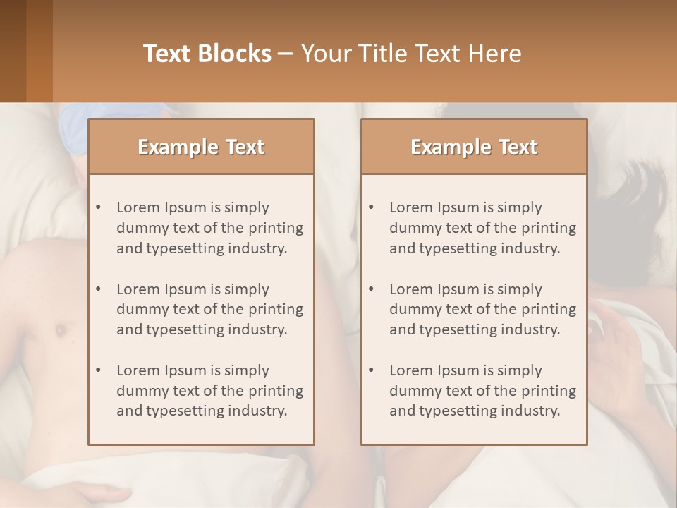 A Man And A Woman Laying In Bed With A Blindfold On Their Eyes PowerPoint Template