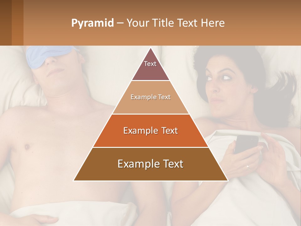 A Man And A Woman Laying In Bed With A Blindfold On Their Eyes PowerPoint Template