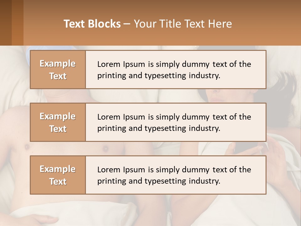 A Man And A Woman Laying In Bed With A Blindfold On Their Eyes PowerPoint Template
