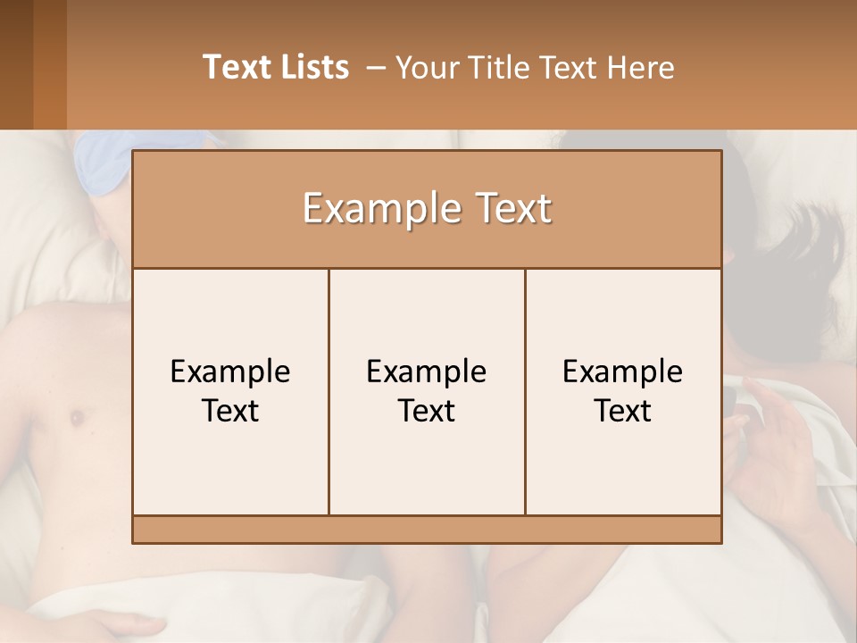 A Man And A Woman Laying In Bed With A Blindfold On Their Eyes PowerPoint Template