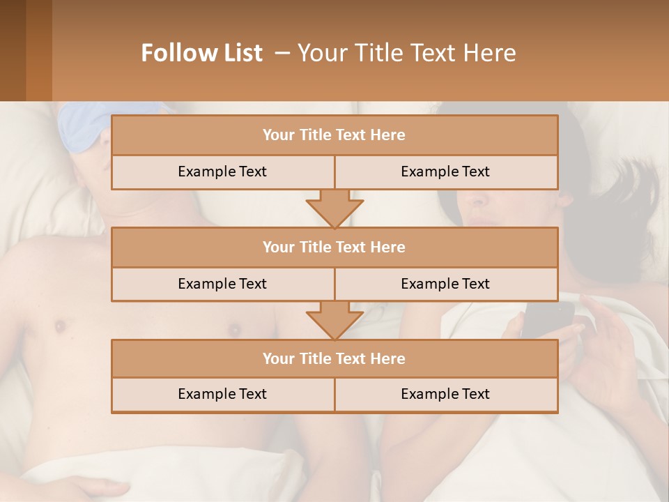 A Man And A Woman Laying In Bed With A Blindfold On Their Eyes PowerPoint Template