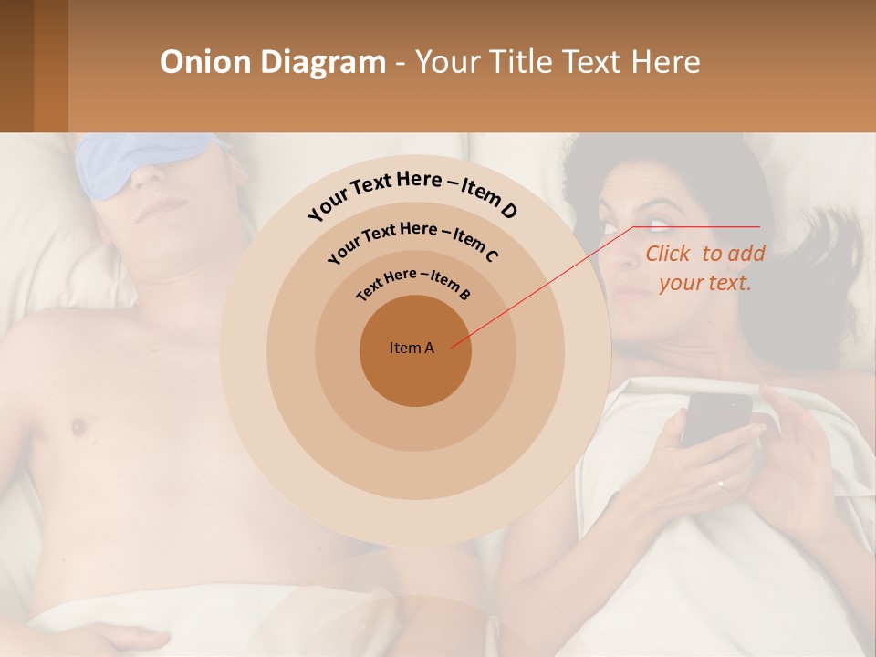 A Man And A Woman Laying In Bed With A Blindfold On Their Eyes PowerPoint Template