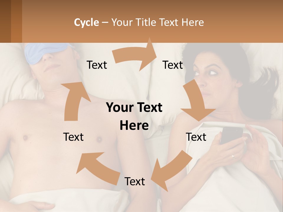 A Man And A Woman Laying In Bed With A Blindfold On Their Eyes PowerPoint Template