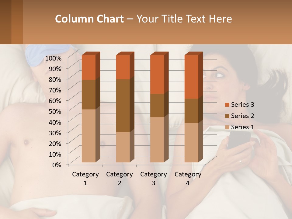 A Man And A Woman Laying In Bed With A Blindfold On Their Eyes PowerPoint Template