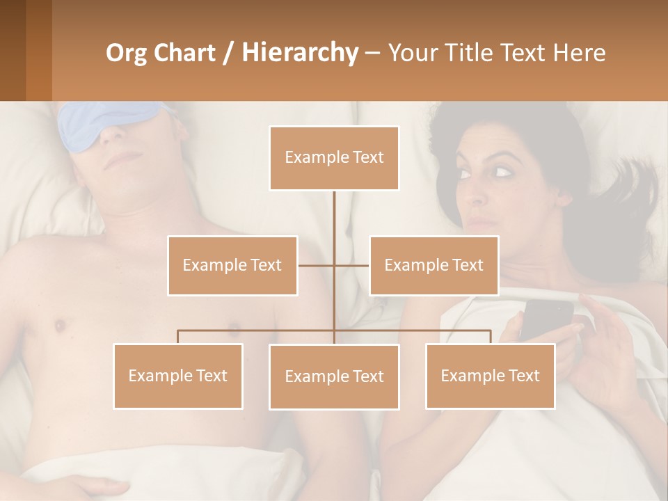 A Man And A Woman Laying In Bed With A Blindfold On Their Eyes PowerPoint Template