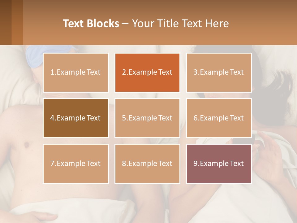 A Man And A Woman Laying In Bed With A Blindfold On Their Eyes PowerPoint Template