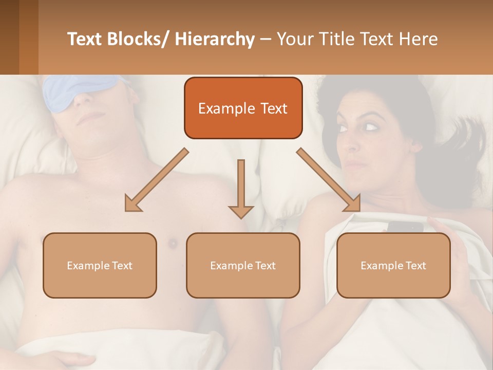 A Man And A Woman Laying In Bed With A Blindfold On Their Eyes PowerPoint Template