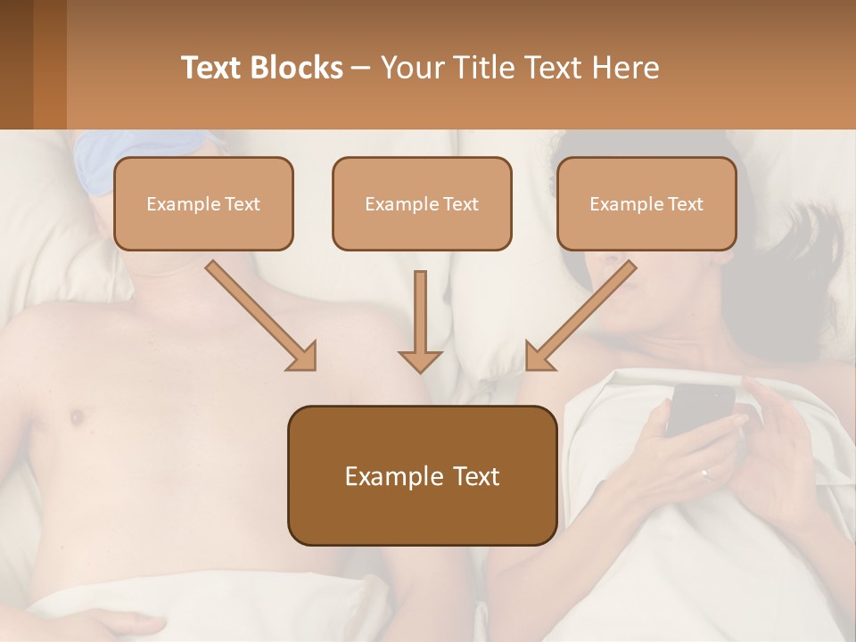 A Man And A Woman Laying In Bed With A Blindfold On Their Eyes PowerPoint Template