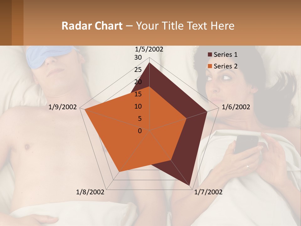 A Man And A Woman Laying In Bed With A Blindfold On Their Eyes PowerPoint Template