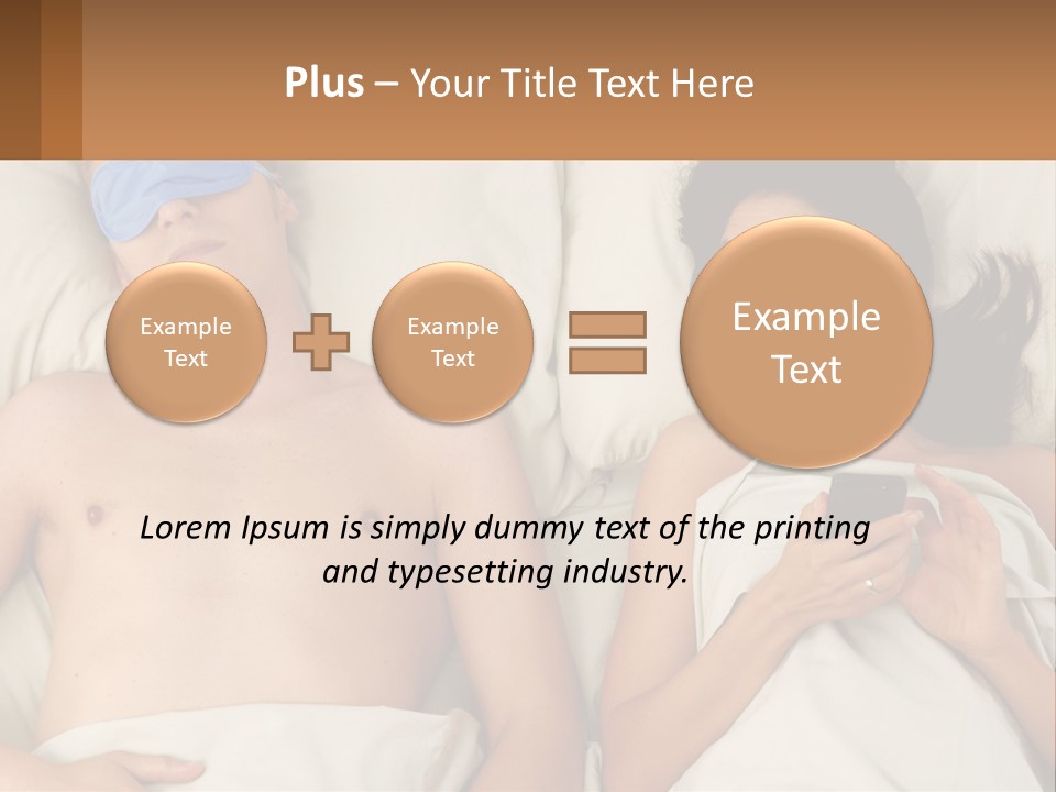 A Man And A Woman Laying In Bed With A Blindfold On Their Eyes PowerPoint Template