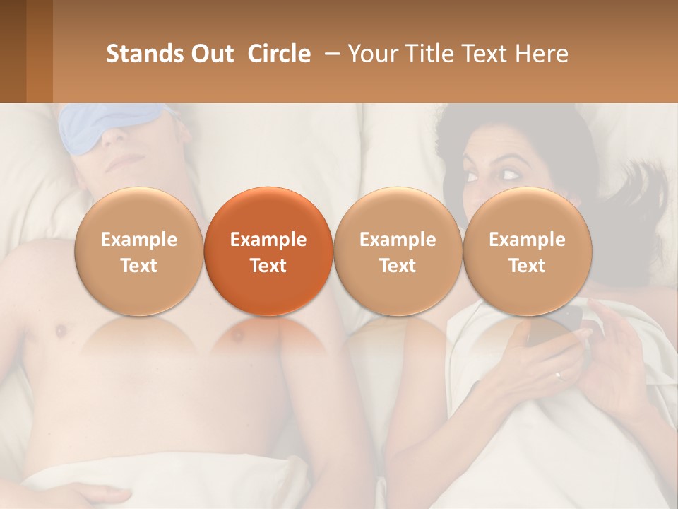 A Man And A Woman Laying In Bed With A Blindfold On Their Eyes PowerPoint Template