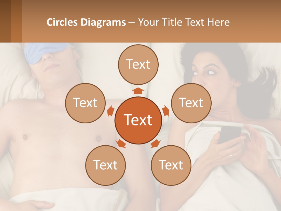 A Man And A Woman Laying In Bed With A Blindfold On Their Eyes PowerPoint Template