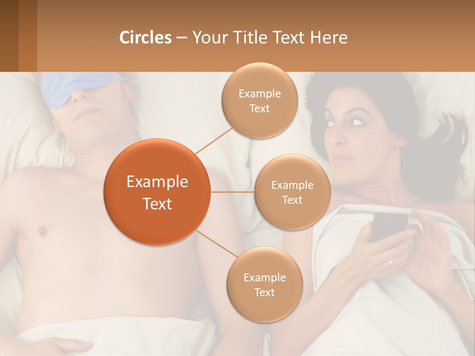 A Man And A Woman Laying In Bed With A Blindfold On Their Eyes PowerPoint Template