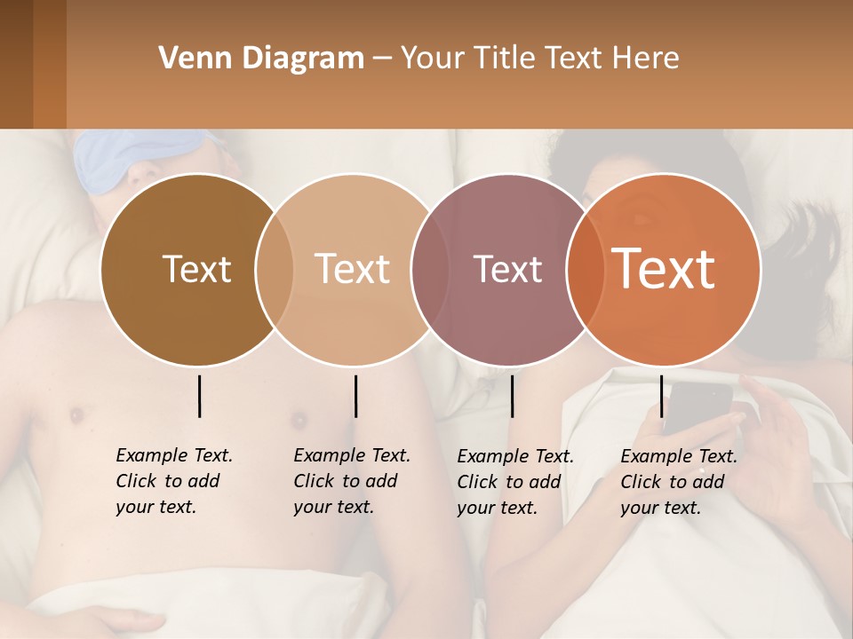 A Man And A Woman Laying In Bed With A Blindfold On Their Eyes PowerPoint Template