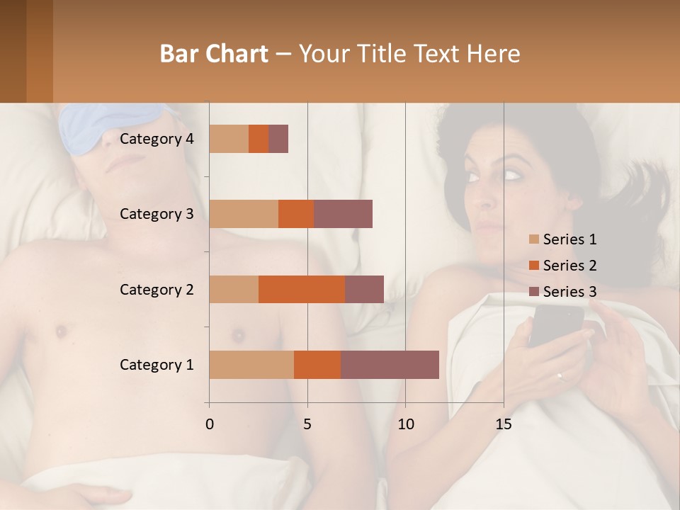 A Man And A Woman Laying In Bed With A Blindfold On Their Eyes PowerPoint Template