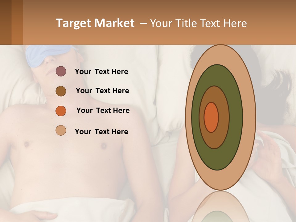 A Man And A Woman Laying In Bed With A Blindfold On Their Eyes PowerPoint Template