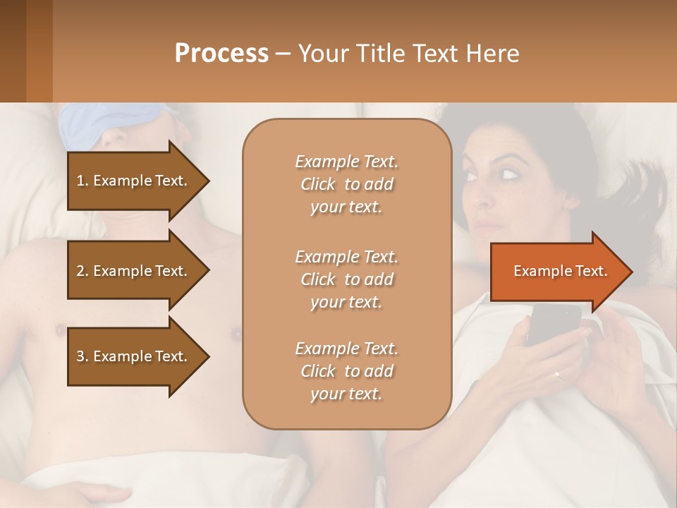 A Man And A Woman Laying In Bed With A Blindfold On Their Eyes PowerPoint Template