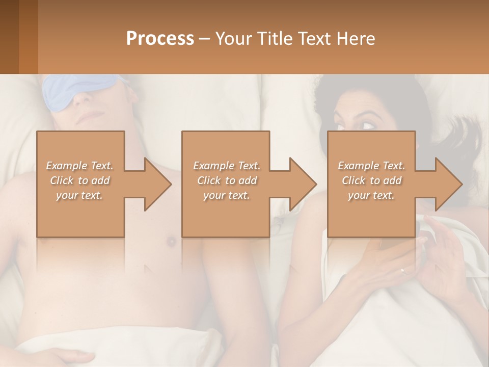 A Man And A Woman Laying In Bed With A Blindfold On Their Eyes PowerPoint Template
