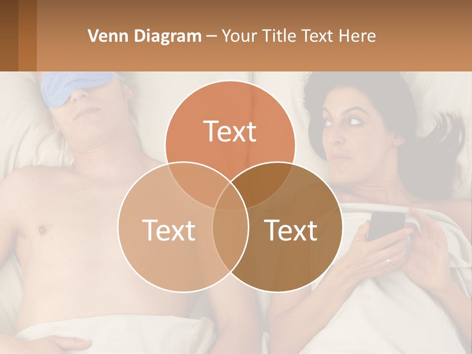 A Man And A Woman Laying In Bed With A Blindfold On Their Eyes PowerPoint Template