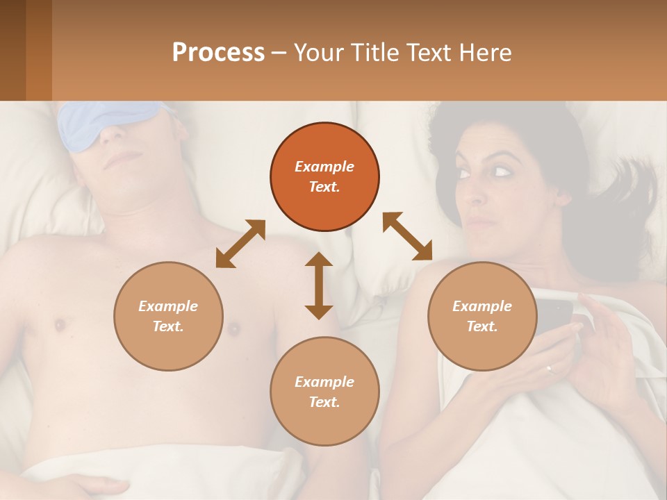 A Man And A Woman Laying In Bed With A Blindfold On Their Eyes PowerPoint Template