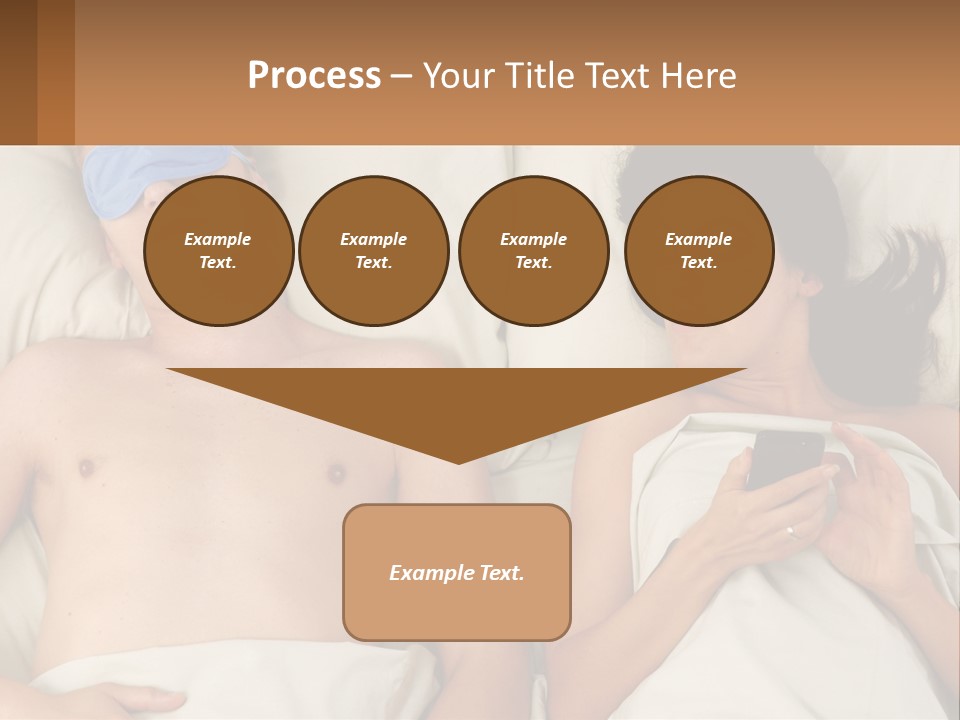 A Man And A Woman Laying In Bed With A Blindfold On Their Eyes PowerPoint Template