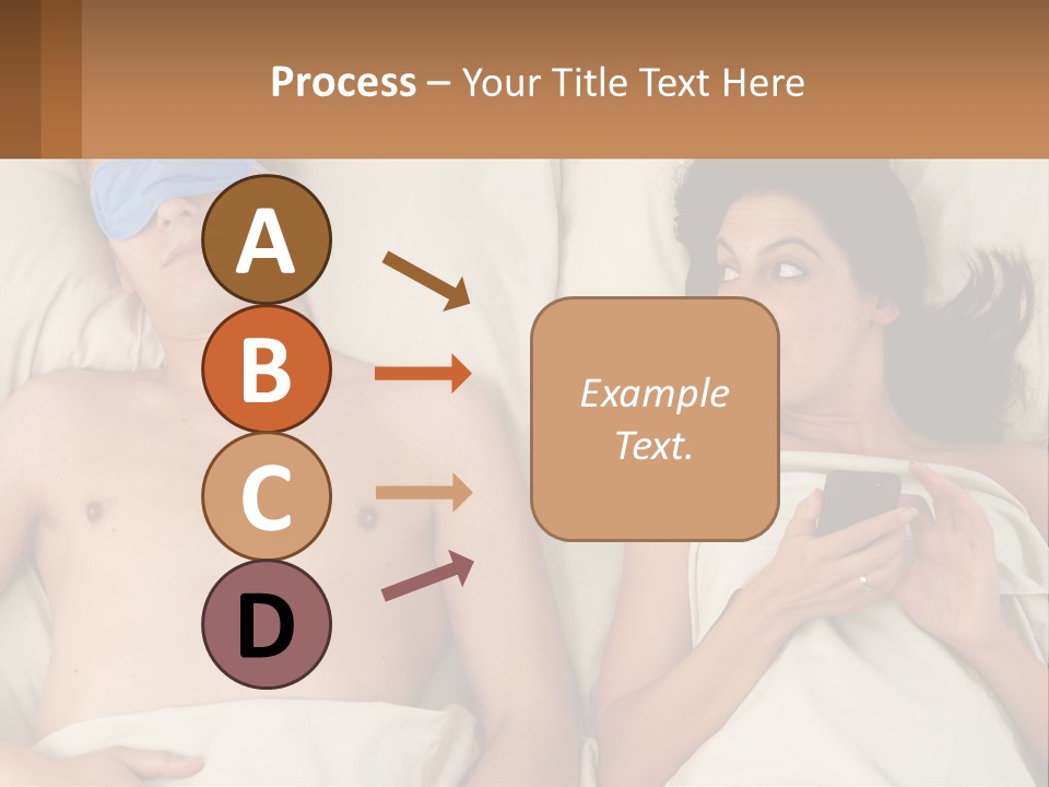 A Man And A Woman Laying In Bed With A Blindfold On Their Eyes PowerPoint Template