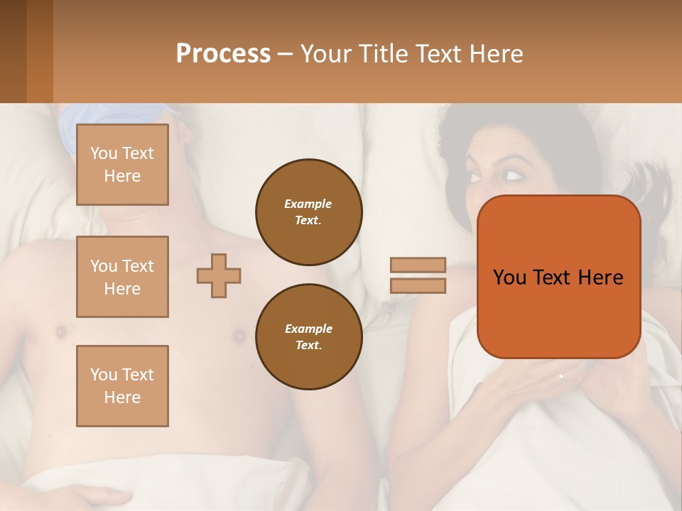 A Man And A Woman Laying In Bed With A Blindfold On Their Eyes PowerPoint Template