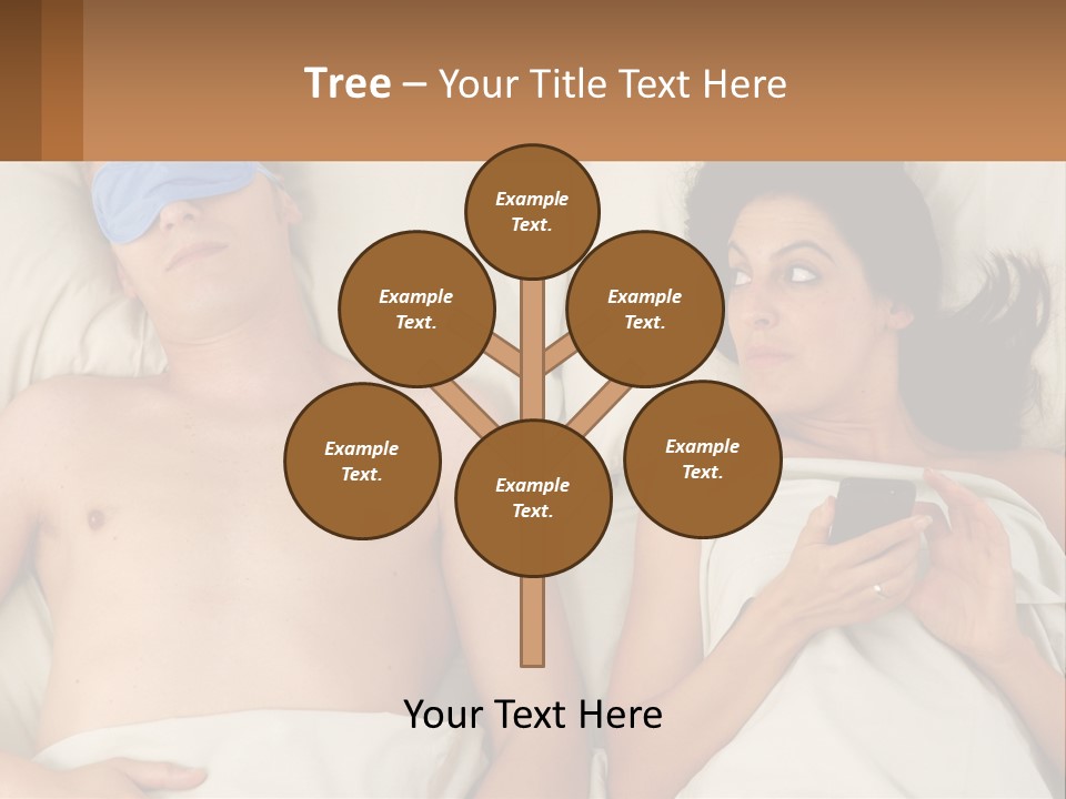 A Man And A Woman Laying In Bed With A Blindfold On Their Eyes PowerPoint Template