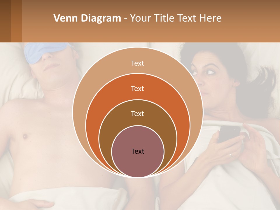 A Man And A Woman Laying In Bed With A Blindfold On Their Eyes PowerPoint Template