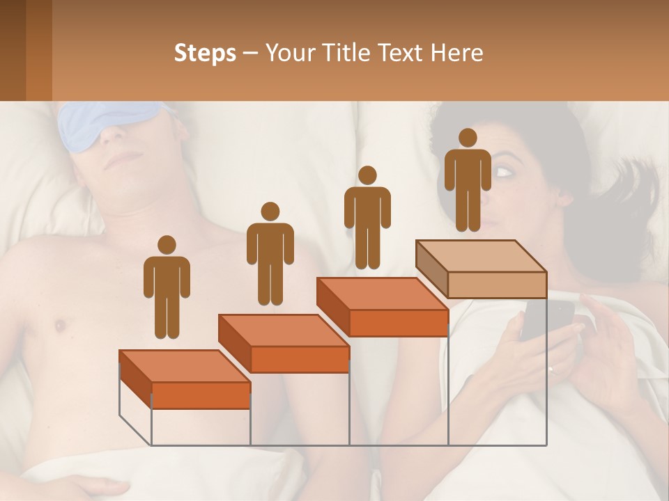 A Man And A Woman Laying In Bed With A Blindfold On Their Eyes PowerPoint Template