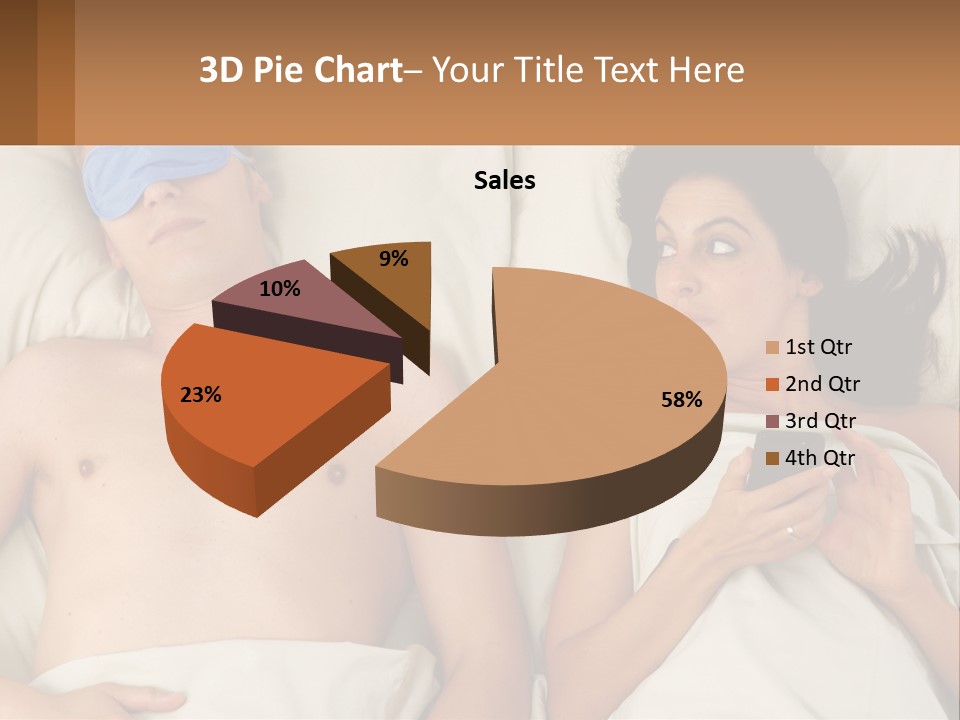A Man And A Woman Laying In Bed With A Blindfold On Their Eyes PowerPoint Template