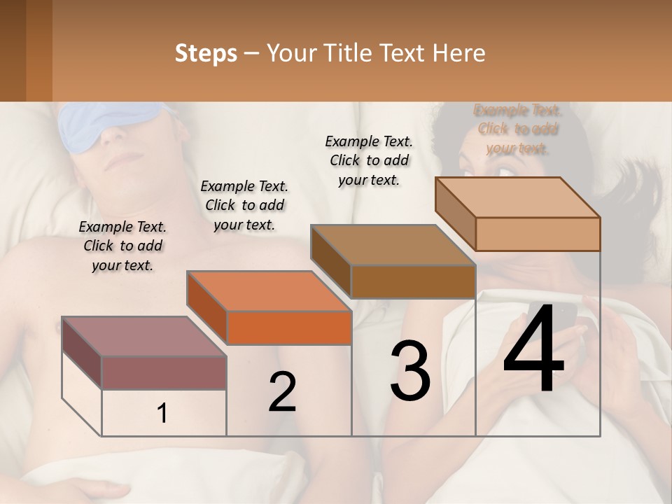 A Man And A Woman Laying In Bed With A Blindfold On Their Eyes PowerPoint Template