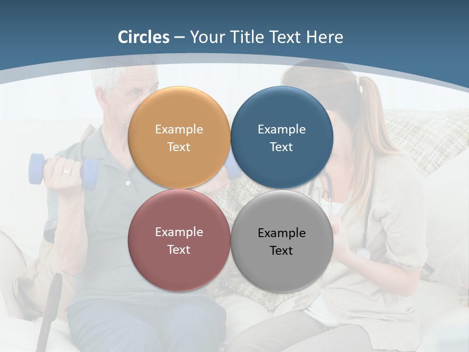 A Woman And A Man Sitting On A Couch With Dumbbells PowerPoint Template