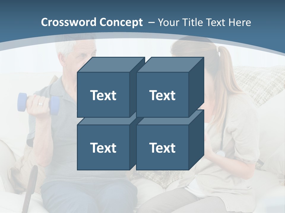 A Woman And A Man Sitting On A Couch With Dumbbells PowerPoint Template