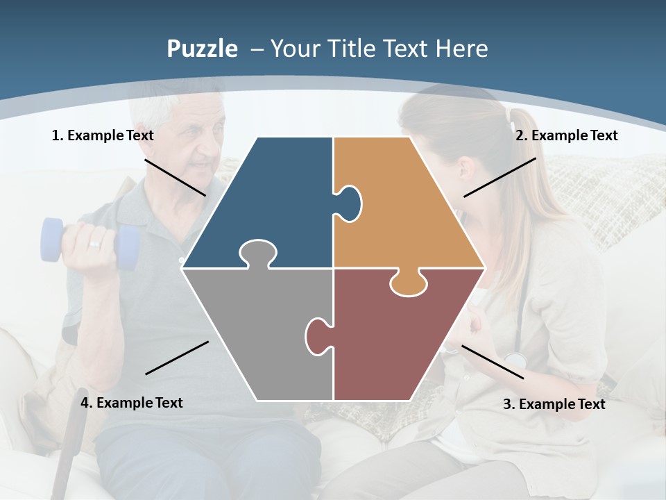 A Woman And A Man Sitting On A Couch With Dumbbells PowerPoint Template