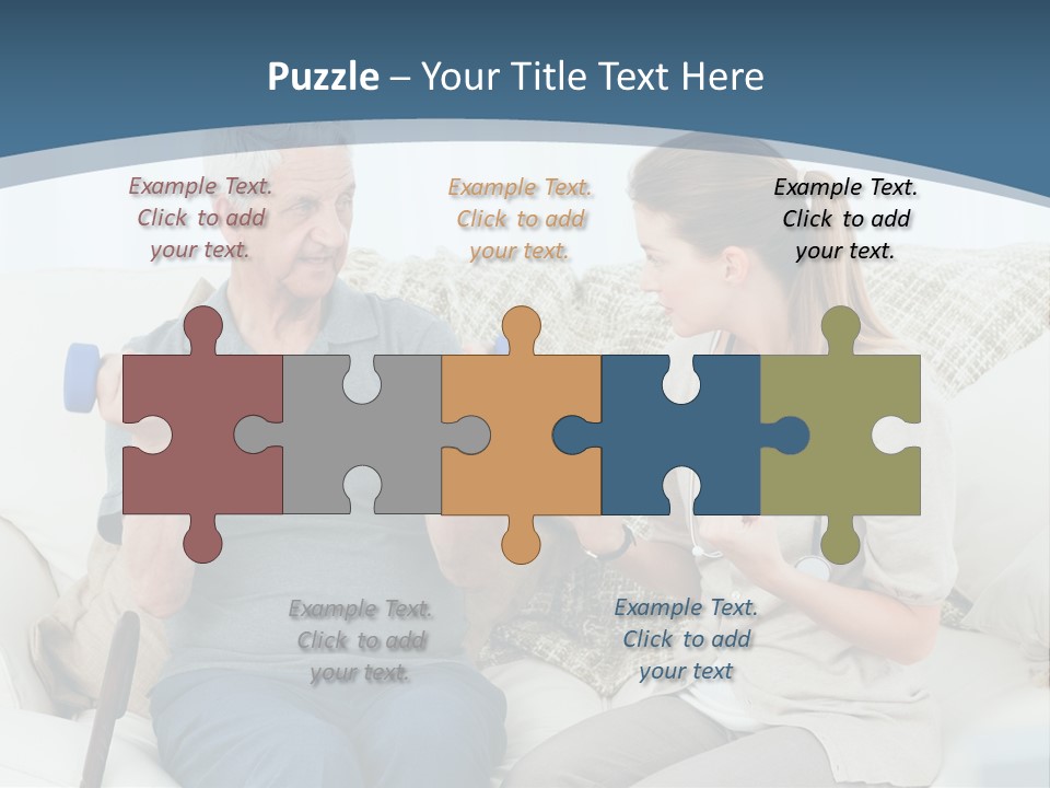 A Woman And A Man Sitting On A Couch With Dumbbells PowerPoint Template