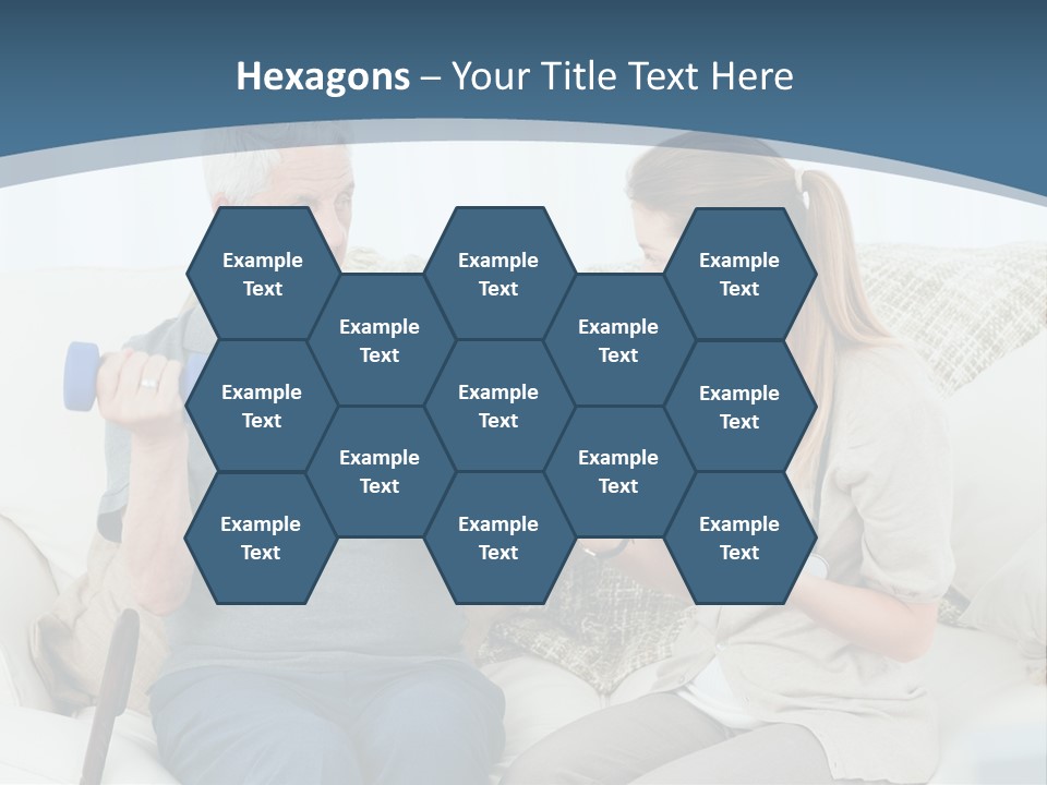 A Woman And A Man Sitting On A Couch With Dumbbells PowerPoint Template