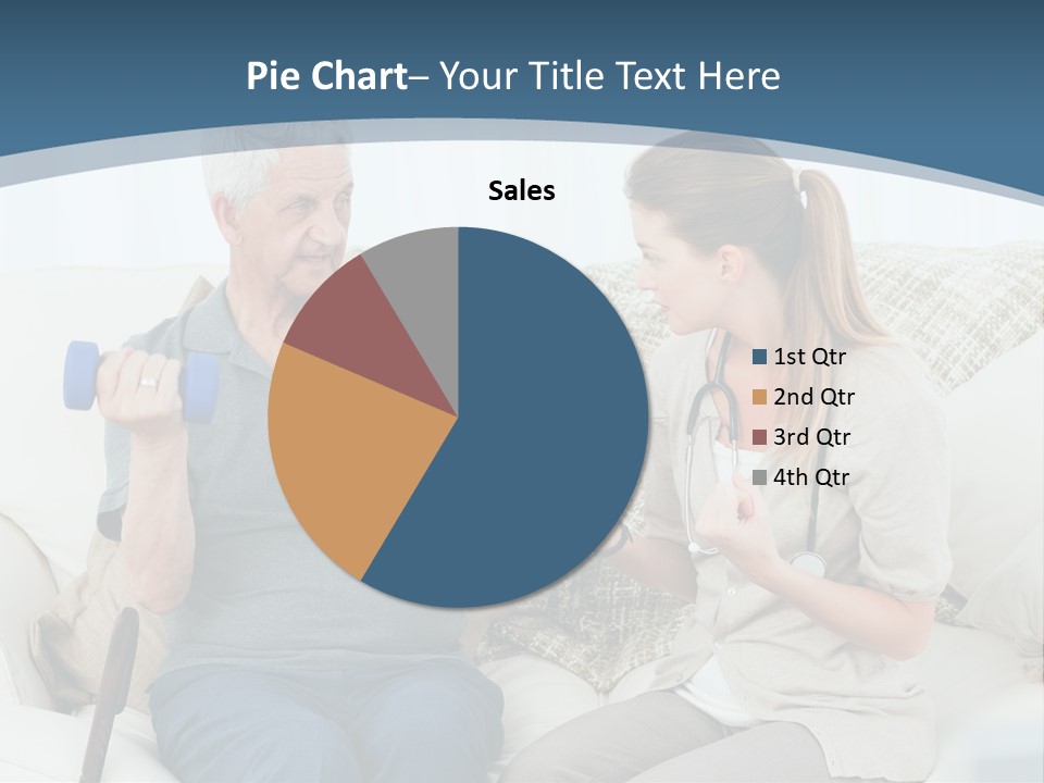 A Woman And A Man Sitting On A Couch With Dumbbells PowerPoint Template