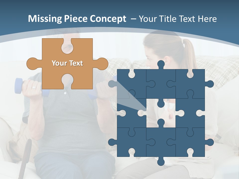 A Woman And A Man Sitting On A Couch With Dumbbells PowerPoint Template