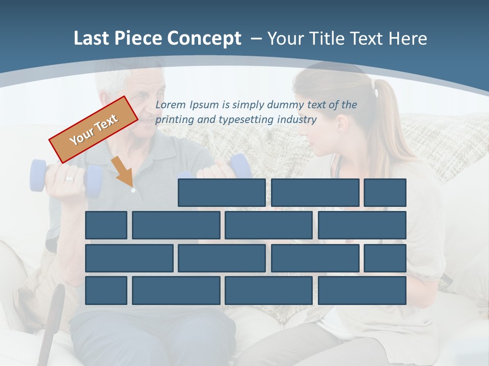 A Woman And A Man Sitting On A Couch With Dumbbells PowerPoint Template