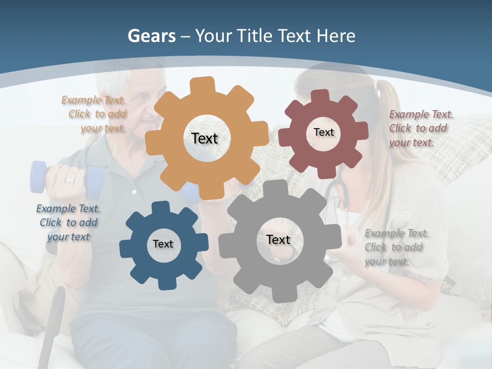 A Woman And A Man Sitting On A Couch With Dumbbells PowerPoint Template