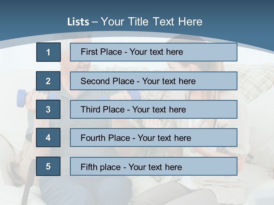 A Woman And A Man Sitting On A Couch With Dumbbells PowerPoint Template