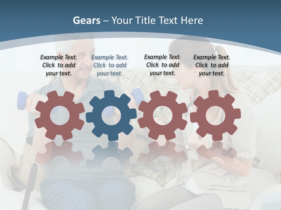 A Woman And A Man Sitting On A Couch With Dumbbells PowerPoint Template