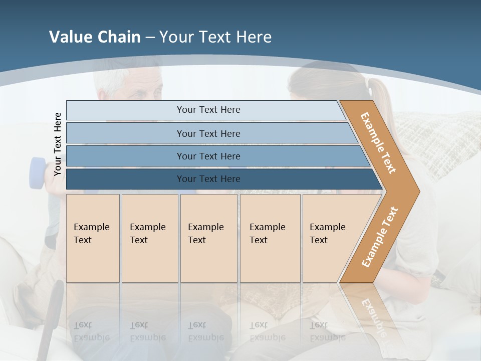 A Woman And A Man Sitting On A Couch With Dumbbells PowerPoint Template
