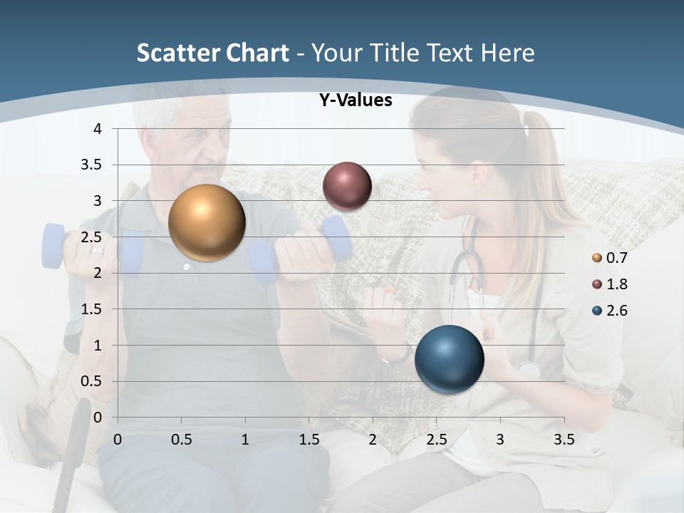 A Woman And A Man Sitting On A Couch With Dumbbells PowerPoint Template